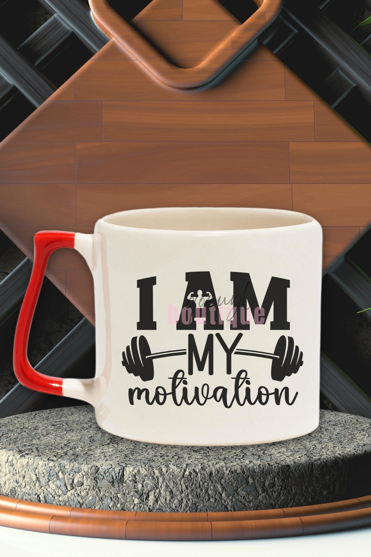 I Am My Motivation Yazılı Gym Spor Öz Motivasyon Fitness Hediyelik Kulplu Kupa Bardak