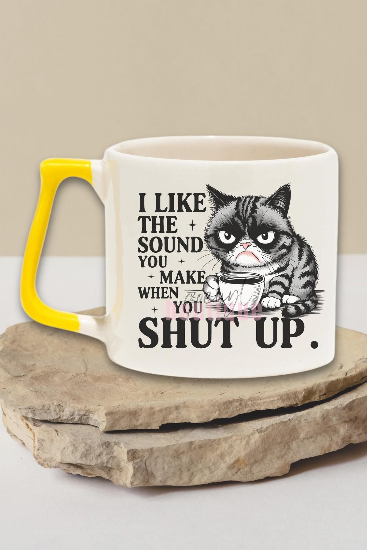 I Like The Sound You Make When You Shut Up Yazılı Komik Hediyelik Kulplu Kupa Bardak