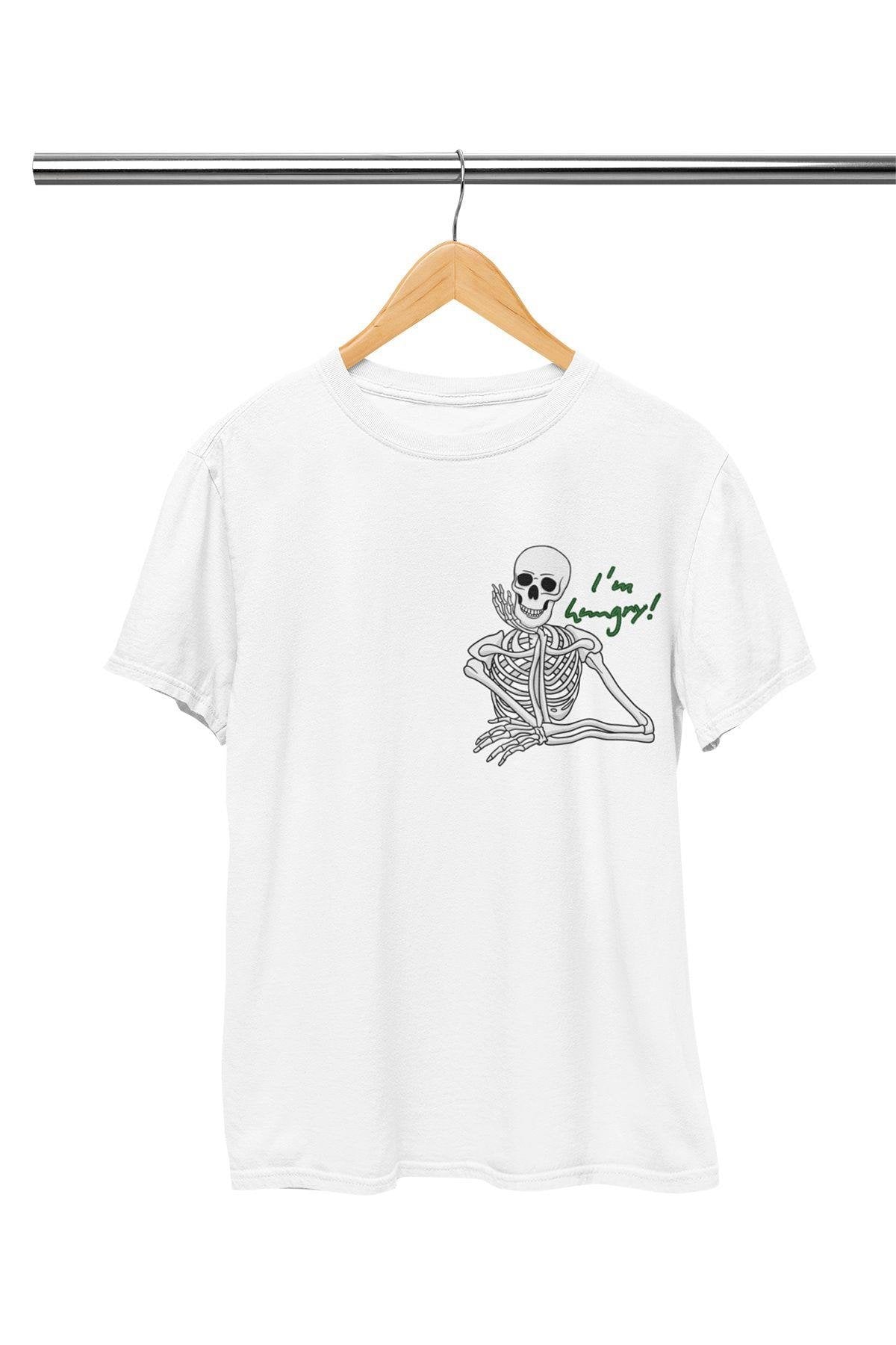 I 'm Hungry' Baskılı Hediyelik Eğlenceli Pamuklu Unisex T-Shirt