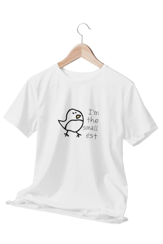 I 'm The Smallest Mini KUŞ Baskılı Beyaz Unisex T-Shirt