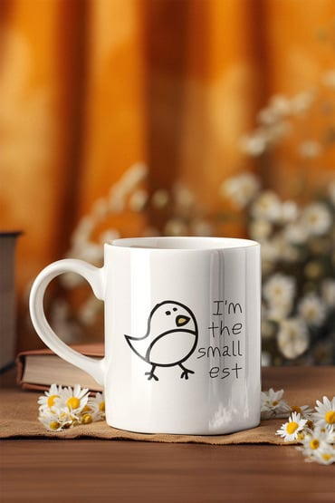 I 'm The Smallest Mini KUŞ Baskılı Beyaz Kupa Bardak