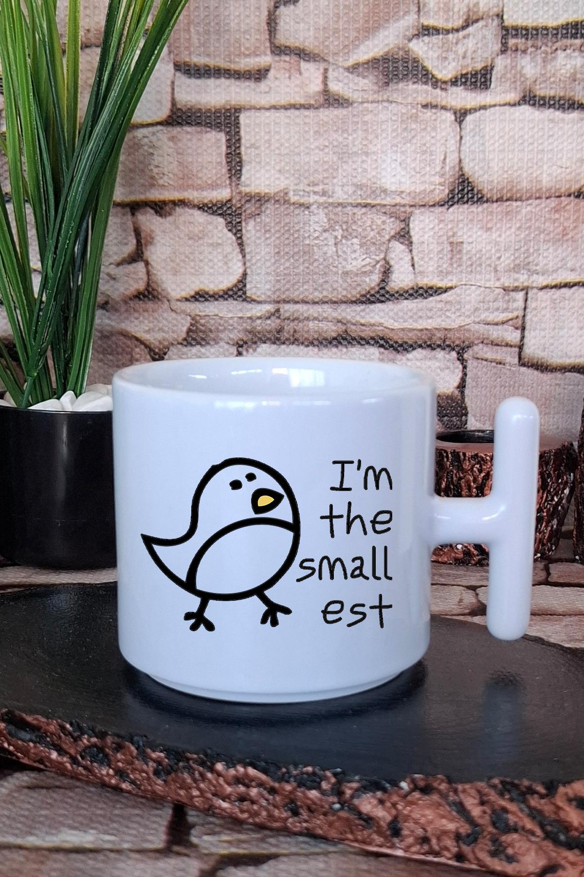 I 'm The Smallest Mini KUŞ Baskılı T Kulplu Latte Fincanı Kupa Bardak