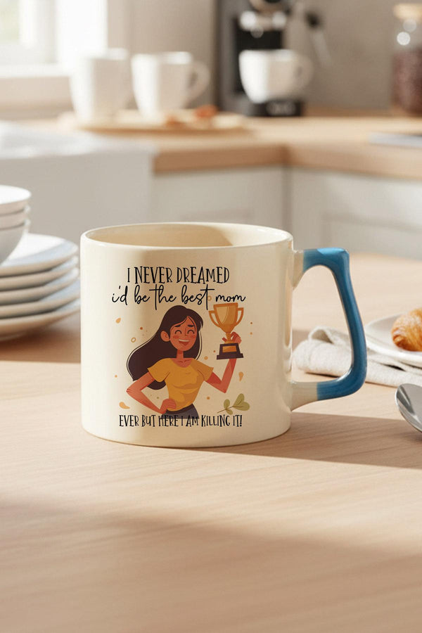 I Never Dreamed Baskılı Mavi D Kulplu Kupa Bardak