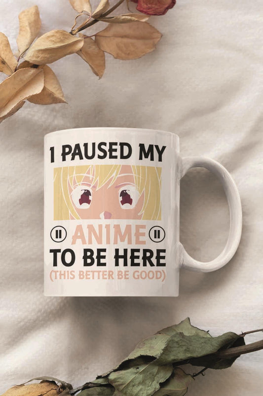 I Pause My Anime Sarı Baskılı Hediyelik Kupa Bardak
