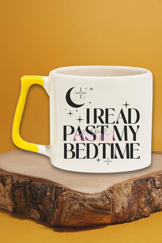 I Read Past My Bedtime Yazılı Kitap Sever Gece Kuşu Hediyelik Kulplu Kupa Bardak