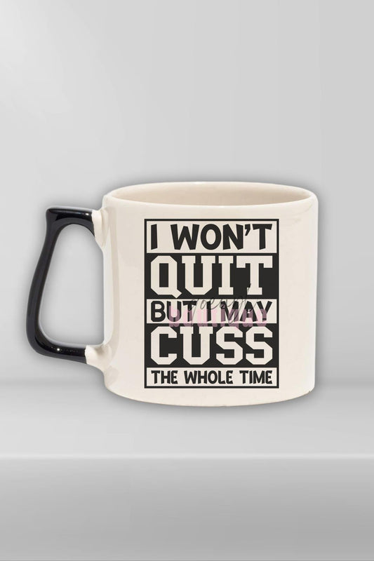 I Won't Quit Yazılı Gym Spor Vazgeçmeme Fitness Azmi Hediyelik Kulplu Kupa Bardak