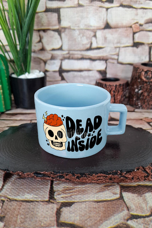 I'm dead inside İçsel Boşluk Komik Kare Kulplu Fincan Mavi Kupa Bardak