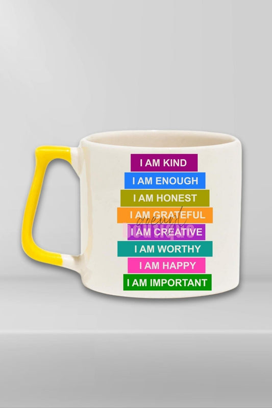 I'm Kind I'm Greatful Yazılı Olumlama Şükür Manifest Hediyelik Kulplu Kupa Bardak