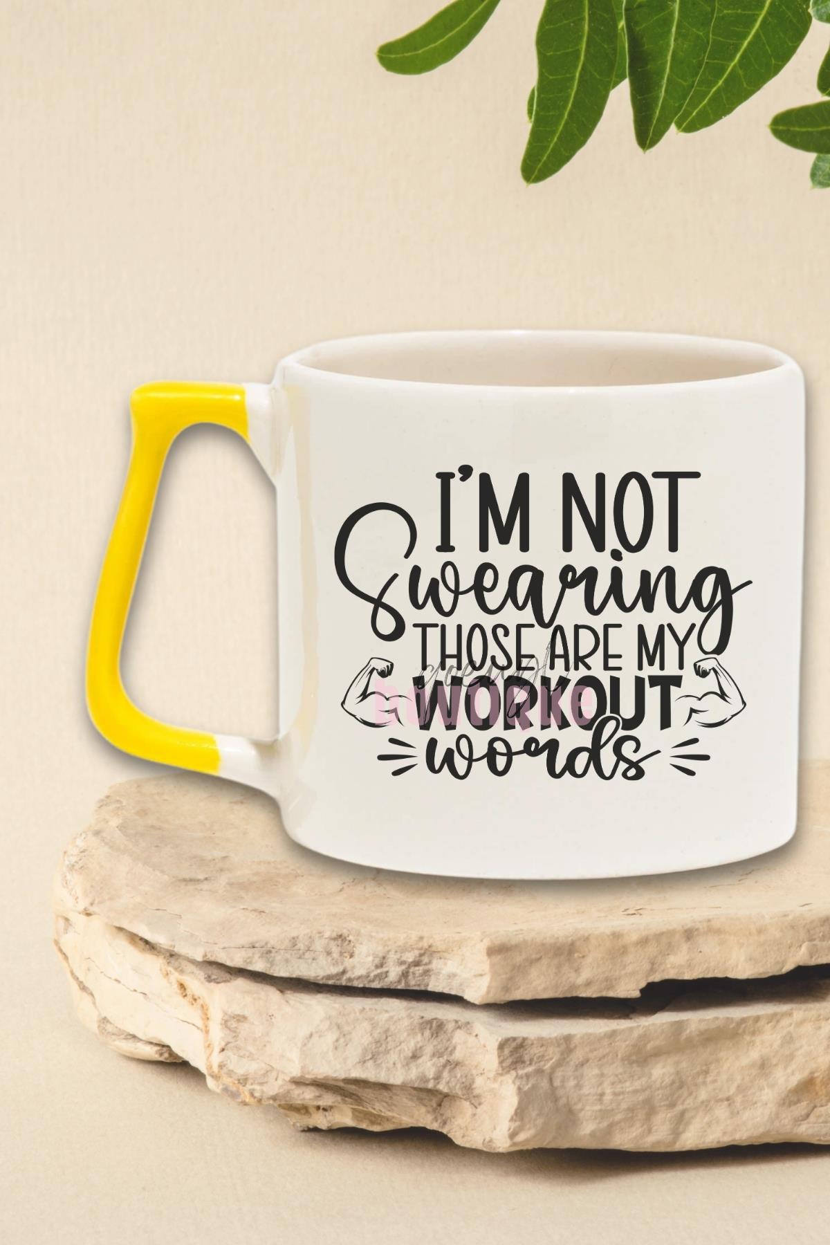 I'm Not Swearing Baskılı Komik Gym Spor Antrenman Esprisi Hediyelik Kulplu Kupa Bardak