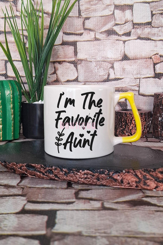 I'm The Favorite Aunt Baskılı Hala Teyze Hediyelik Kulplu Kupa Bardak