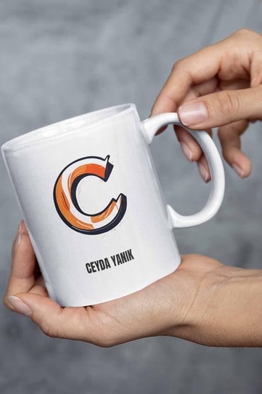 İsme Özel Kişiselleştirilebilir A Harfi Baskılı Kupa Bardak