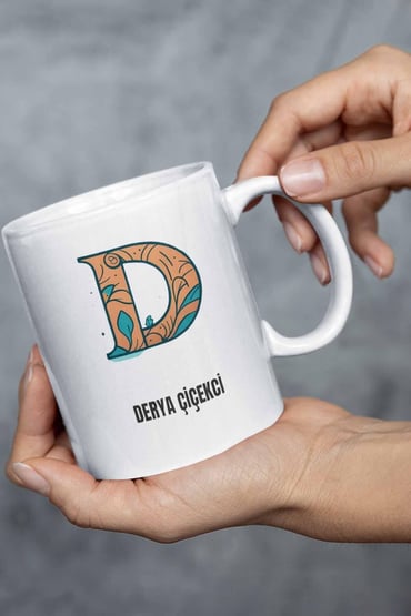 İsme Özel Kişiselleştirilebilir A Harfi Baskılı Kupa Bardak
