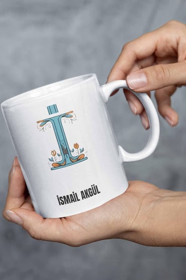 İsme Özel Kişiselleştirilebilir A Harfi Baskılı Kupa Bardak