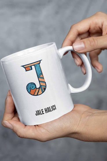 İsme Özel Kişiselleştirilebilir A Harfi Baskılı Kupa Bardak