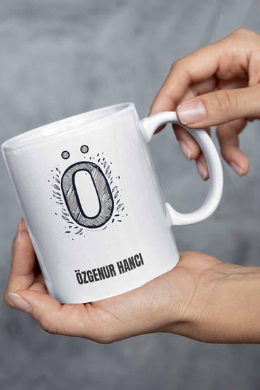 İsme Özel Kişiselleştirilebilir A Harfi Baskılı Kupa Bardak