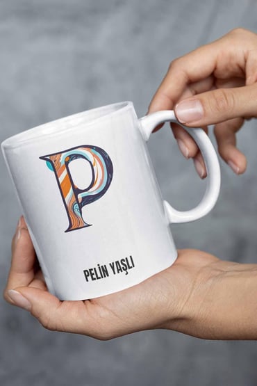 İsme Özel Kişiselleştirilebilir A Harfi Baskılı Kupa Bardak