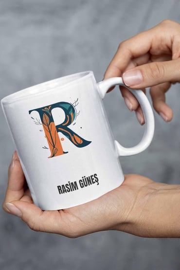 İsme Özel Kişiselleştirilebilir A Harfi Baskılı Kupa Bardak