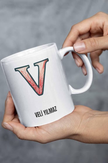 İsme Özel Kişiselleştirilebilir A Harfi Baskılı Kupa Bardak