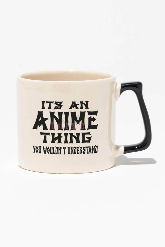 Its Anime Things Baskılı | Hediyelik | Siyah Kulplu Modern Seramik Kupa