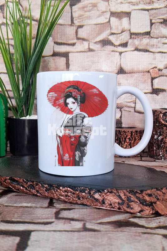 Japon Kız Kimono 3 Baskılı Anime Tarzı Geleneksel Giysi Hediye Baskılı Kupa Bardak