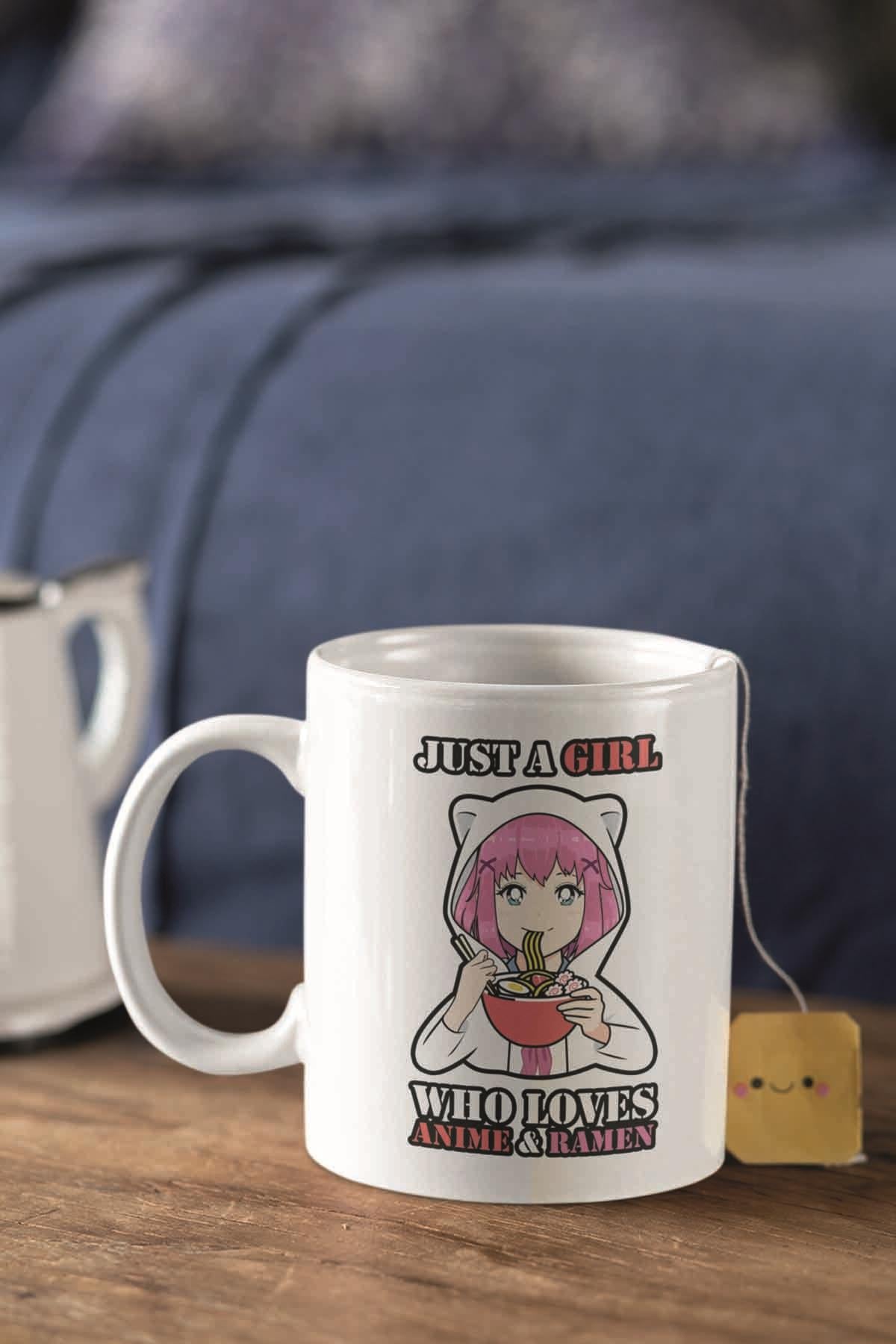 Just A Girl Who Loves Anime Ramen Baskılı Hediyelik Kupa Bardak