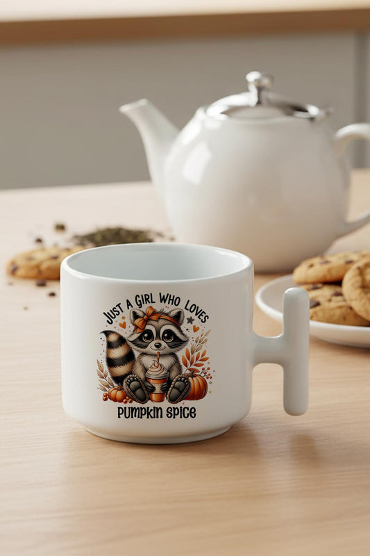 Just A Girl Who Loves Pumpkin Spice Baskılı Hediyelik T Kulplu Latte Fincanı Kupa Bardak