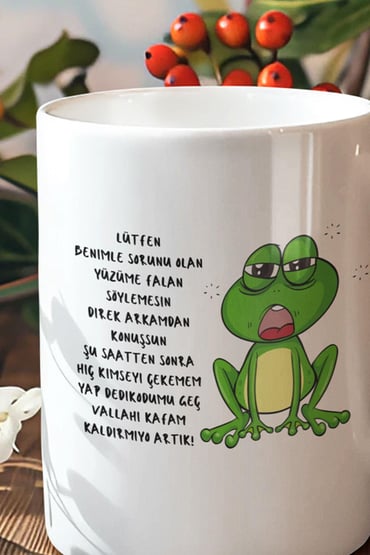 Kafam Kaldırmıyo-Baskılı Eğlenceli Komik Hediyelik Beyaz Kupa Bardak