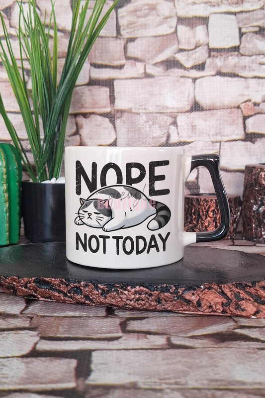 Kedi Komik Baskılı Esprili Kedisever Kedi Sahibi Mizahı Hediyelik Kulplu Kupa Bardak