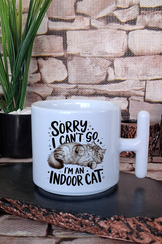 Kedi Komik Esprili Kedi Sahibi Eğlenceli Hediyelik Baskılı T Kulplu Latte Fincanı Kupa Bardak