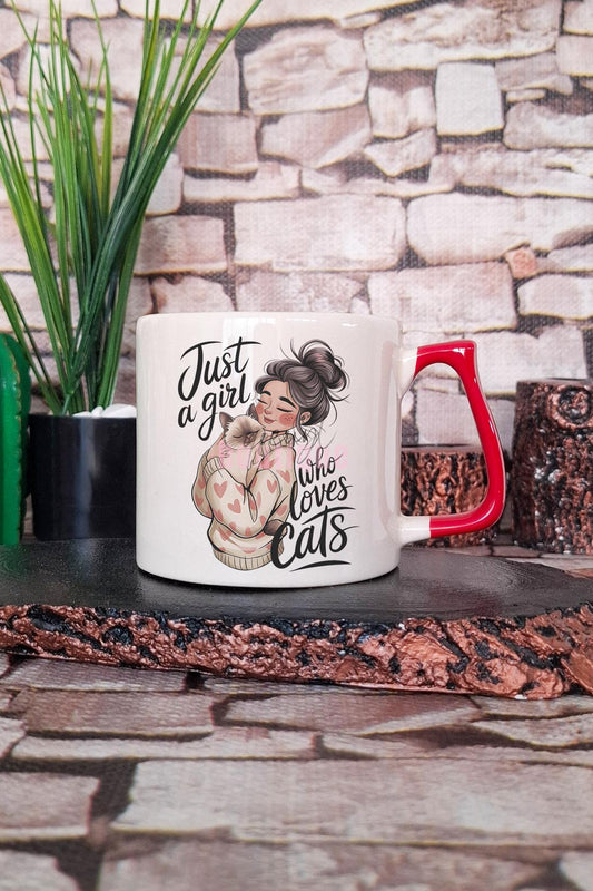 Kedi Komik Esprili Kedisever Kedi Sahibi Eğlenceli Hediyelik Kulplu Kupa Bardak