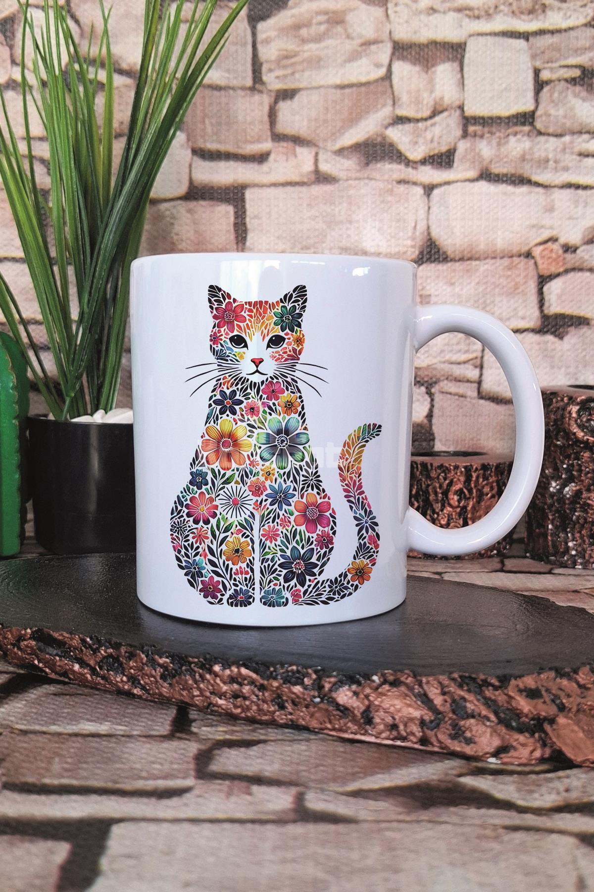 Kedi Komik Figürlü Esprili Kedisever Kedi Sahibi Karakteri Hediye Baskılı Kupa Bardak