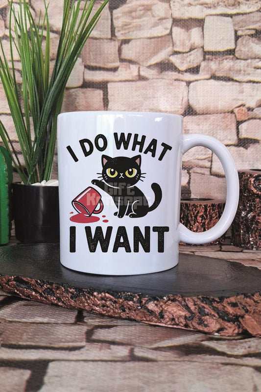 Kedi Komik Modern Esprili Kedisever Kedi Sahibi Dizaynı Hediye Baskılı Kupa Bardak