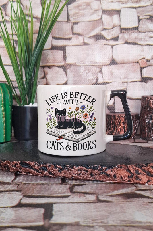 Kedi Komik Soyut Esprili Kedisever Kedi Sahibi Sanatı Hediyelik Kulplu Kupa Bardak