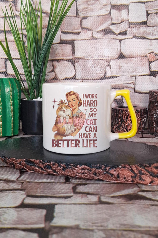 Kedi Komik Yaramaz Esprili Kedisever Kedi Sahibi Haylaz Hediyelik Kulplu Kupa Bardak