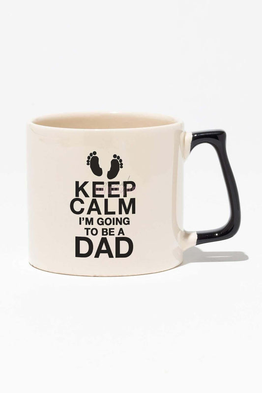 Keep Calm I'm Going To Be A Dad Baskılı Siyah Kulplu Modern Seramik Kupa