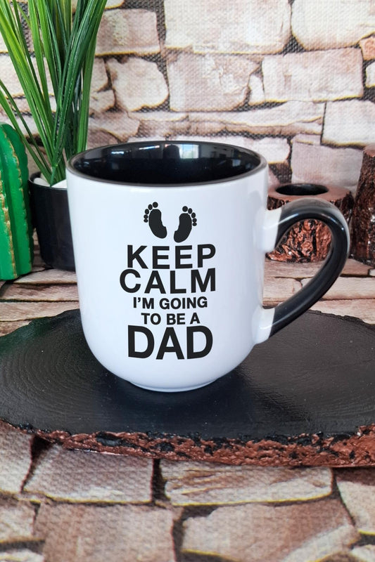 Keep Calm I'm Going To Be A Dad Baskılı İçi ve Kulpu Siyah Renkli Premium Kupa Bardak