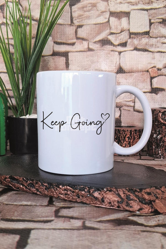 Keep Going Yazılı Devam Et Motivasyon Manifest Olumlama Hediye Baskılı Kupa Bardak