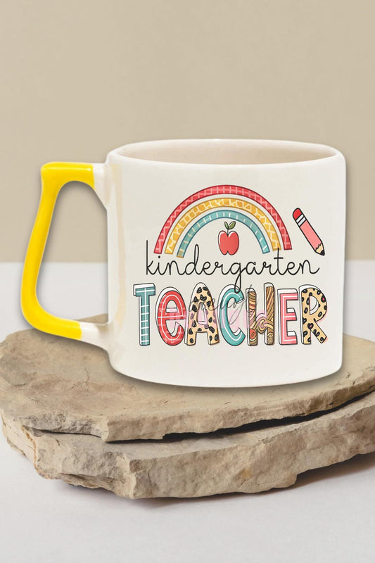 Kindergarten Teacher Temalı Anaokulu Öğretmeni Hediyelik Kulplu Kupa Bardak