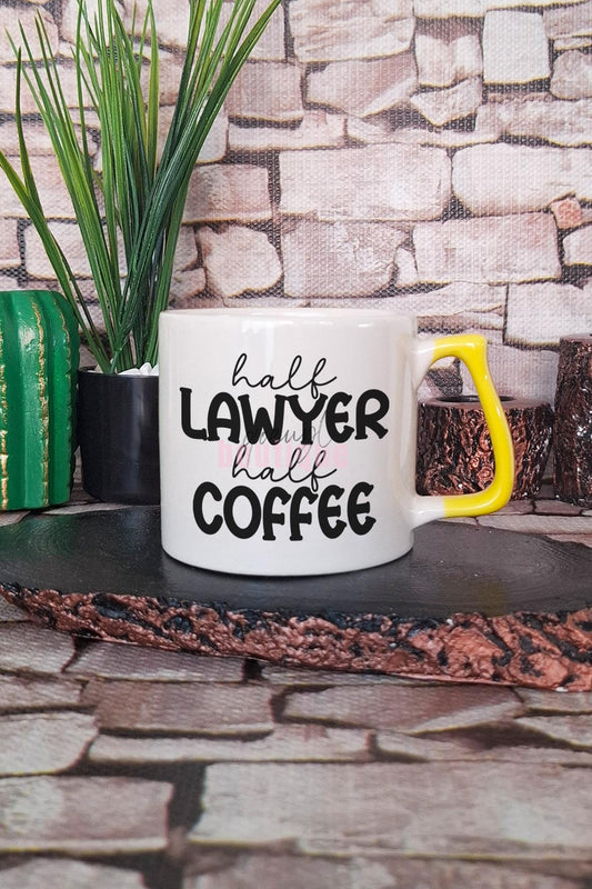 Lawyer Coffee Temalı Avukat ve Kahve Tutkusu Hediyelik Kulplu Kupa Bardak