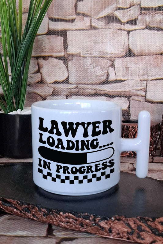 Lawyer Loading In Progress Komik Avukat Hediyelik Baskılı T Kulplu Latte Fincanı Kupa Bardak