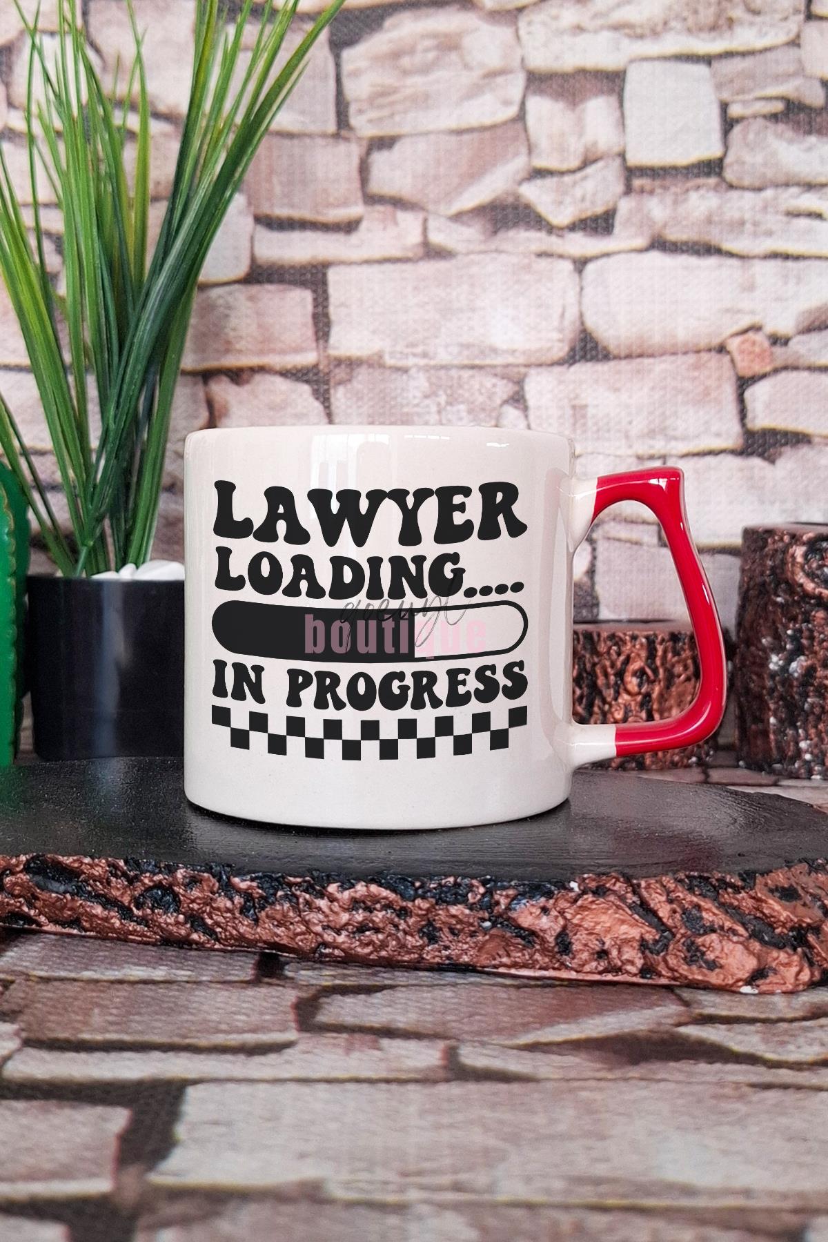Lawyer Loading...... In Progress Yazılı Komik Avukat Hediyelik Kulplu Kupa Bardak