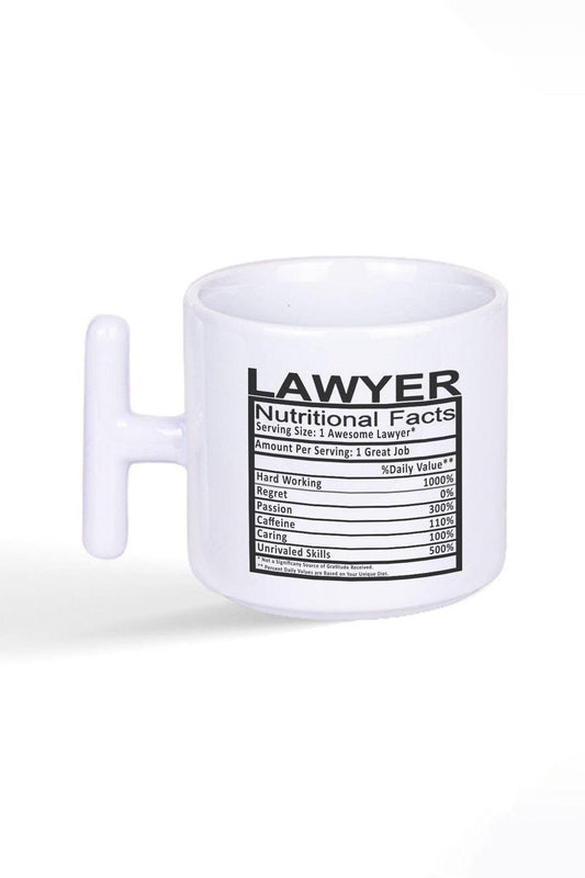 Lawyer Nutrition Facts Avukat Hediye Baskılı Latte Fincanı T Kulplu Kupa Bardak