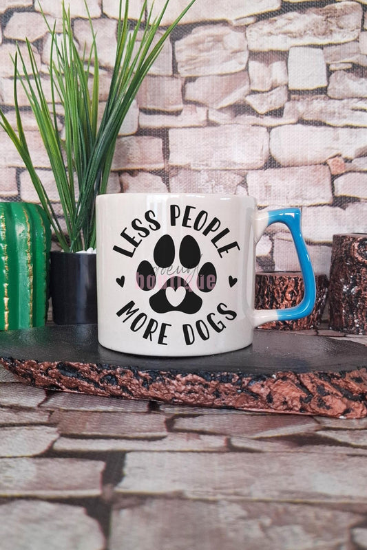 Less People More Dogs Temalı Köpeksever Tercihi İnsan İlişkisi Hediyelik Kulplu Kupa Bardak