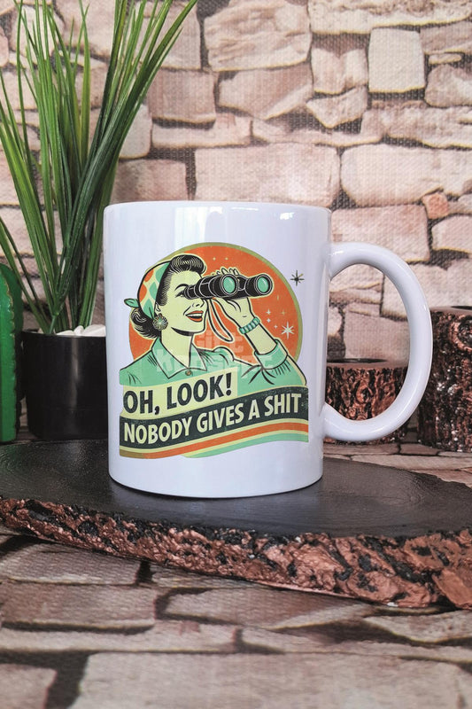 Look Nobody Gives A Shit Yazılı Komik Umursamaz İfade Hediye Baskılı Kupa Bardak