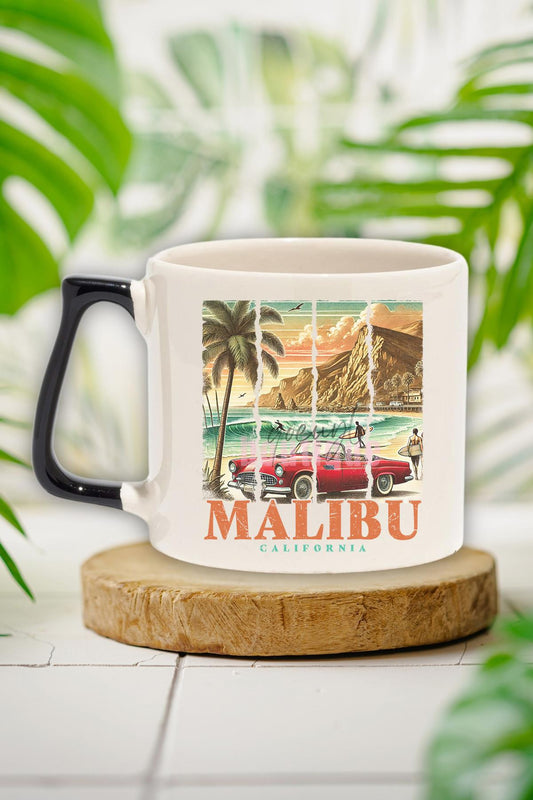 Malibu Summer Trip Baskılı Yaz Tatili Sahil Keyfi Hediyelik Kulplu Kupa Bardak