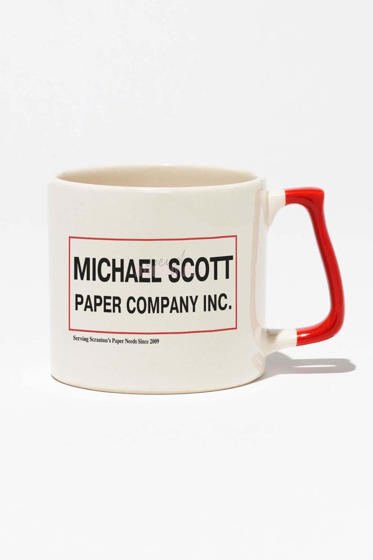 Michael Scott Paper Company The Office Baskılı Kırmızı Kulplu Modern Seramik Kupa