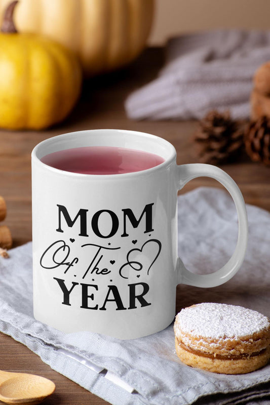 Mom Of The Year Baskılı Anneler Günü Doğum Günü Anneye Hediye Kupa Bardak