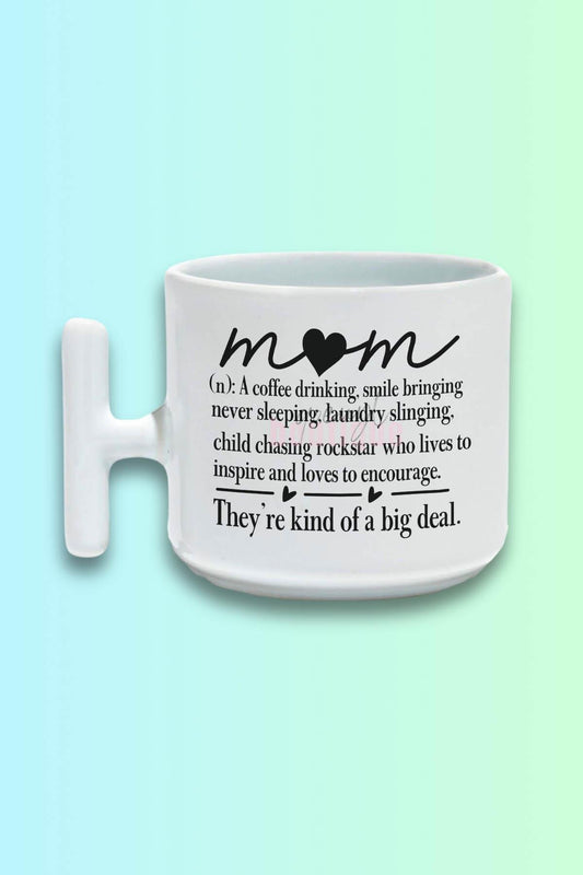 Mom Sözlük Baskılı Anneler Günü Hediyelik T Kulplu Latte Fincanı Kupa Bardak