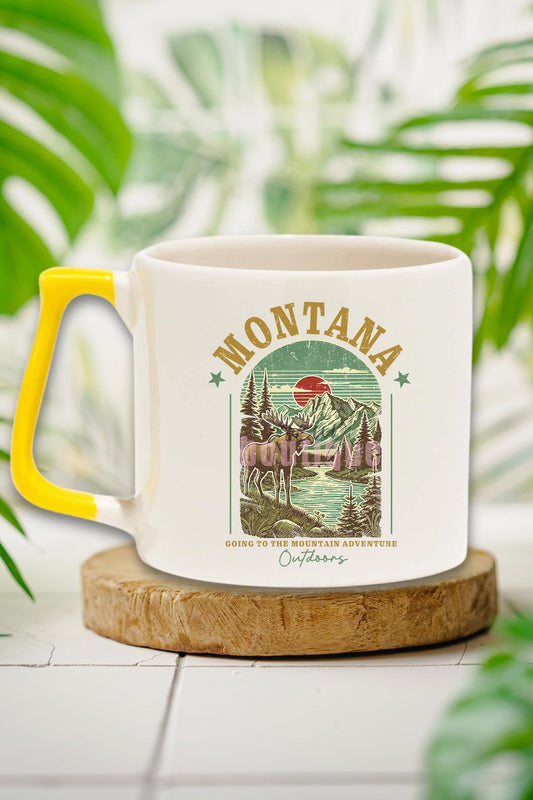 Montana Summer Trip Baskılı Yaz Tatili Doğa Macerası Hediyelik Kulplu Kupa Bardak