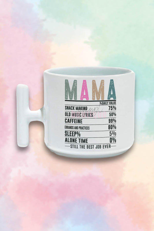 Mother Besin Tablosu Baskılı Anneler Günü Hediyelik T Kulplu Latte Fincanı Kupa Bardak